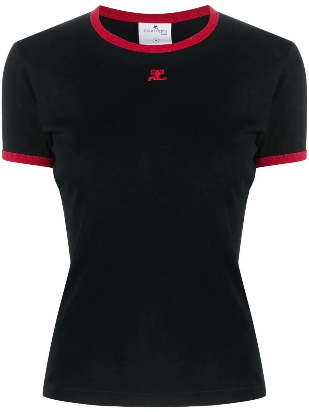 Courrèges Contrast T Shirt In Black