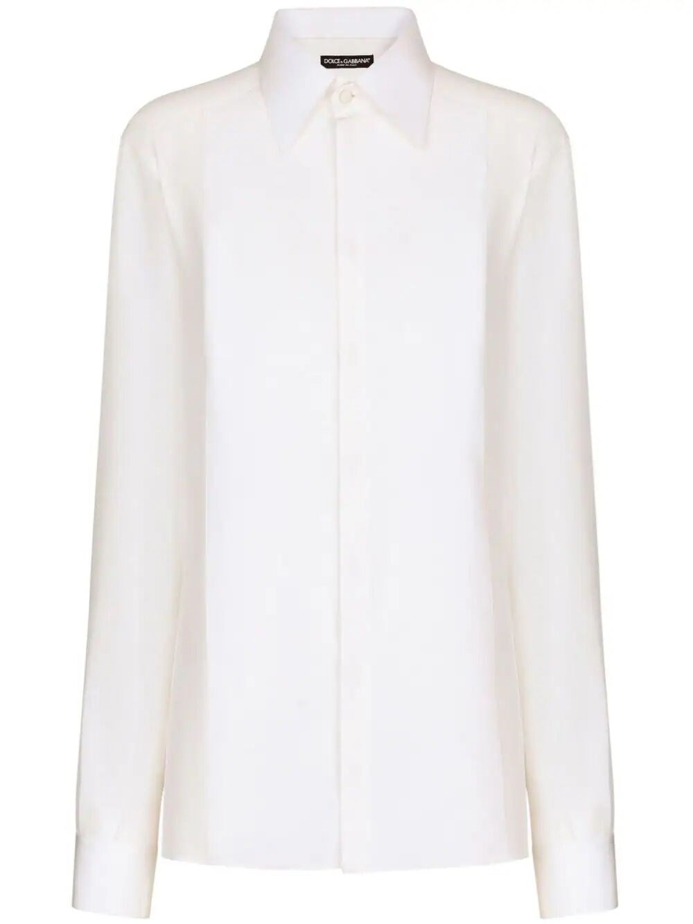 Shop Dolce & Gabbana Silk Crepe-de-chine Shirt In White