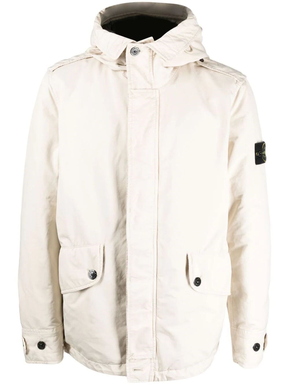 Shop Stone Island David Tc Compass Logo-patch Jacket In White