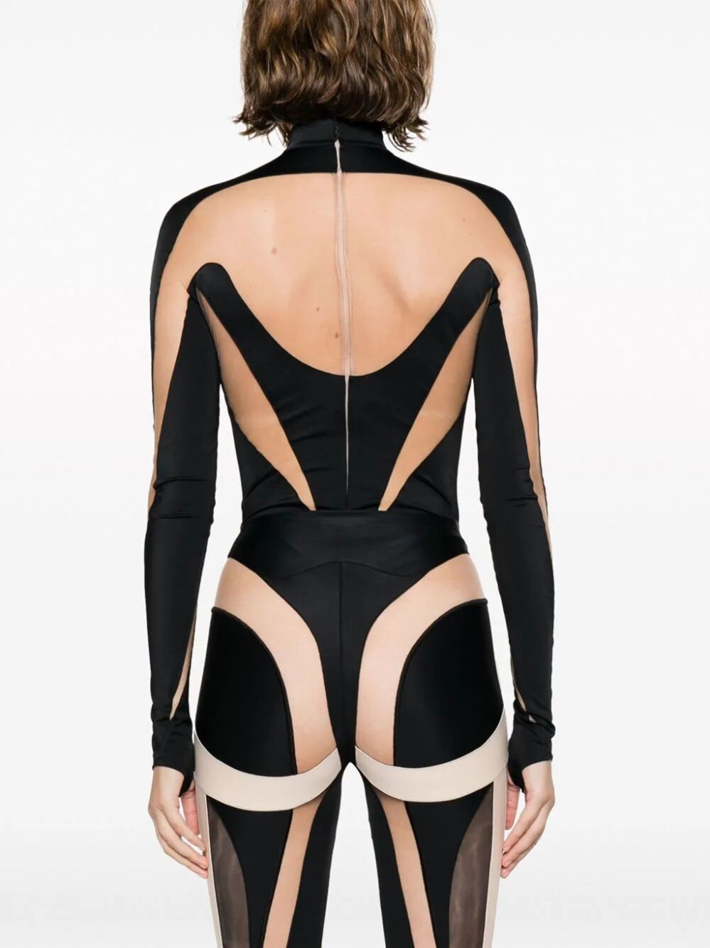 illusion panelled bodysuit