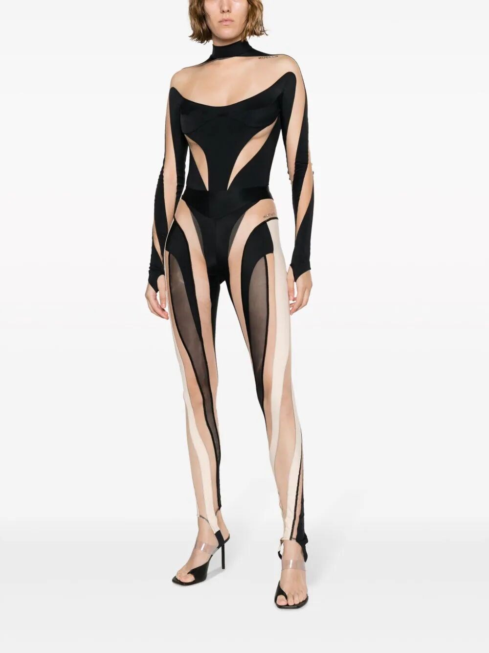 illusion panelled bodysuit