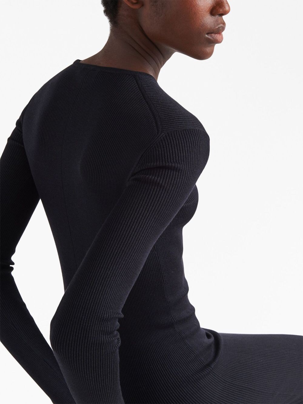 Logo-print silk midi dress