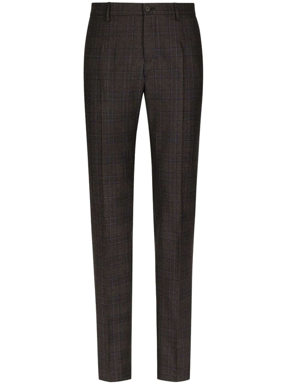 check pattern woolen trousers