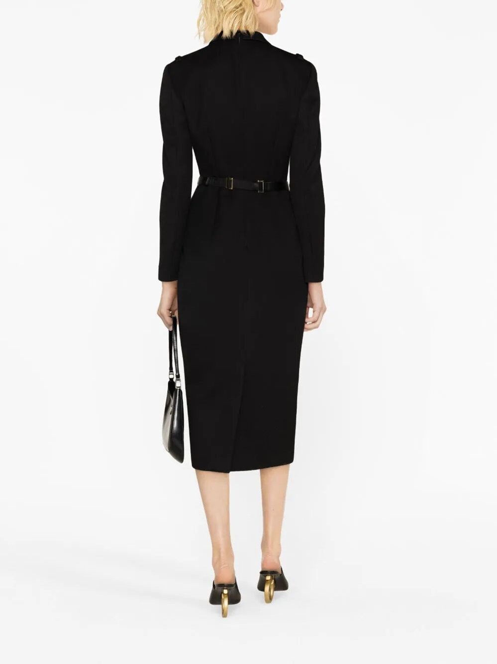belted knit midi dress