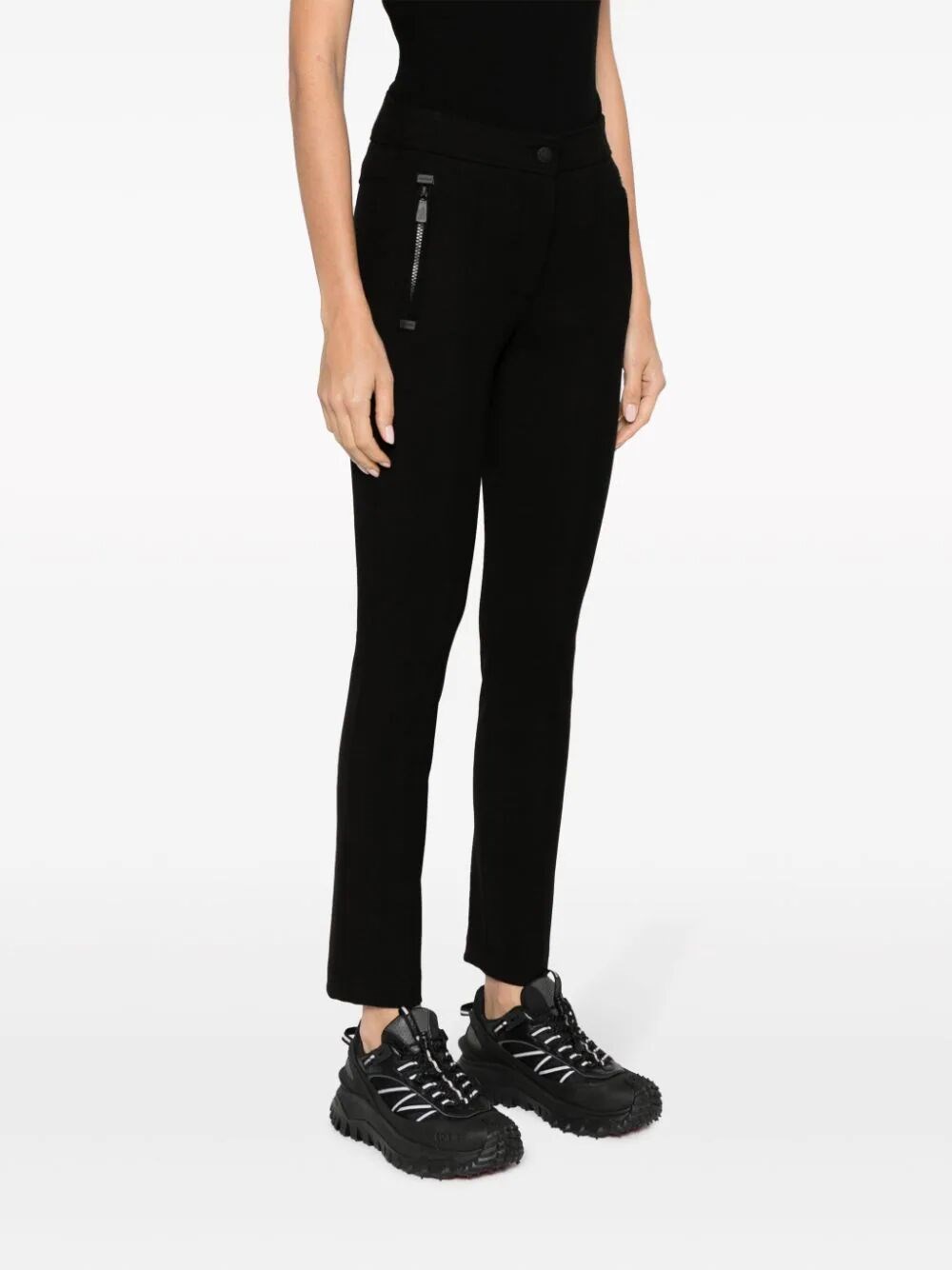 logo-patch mid-rise trousers