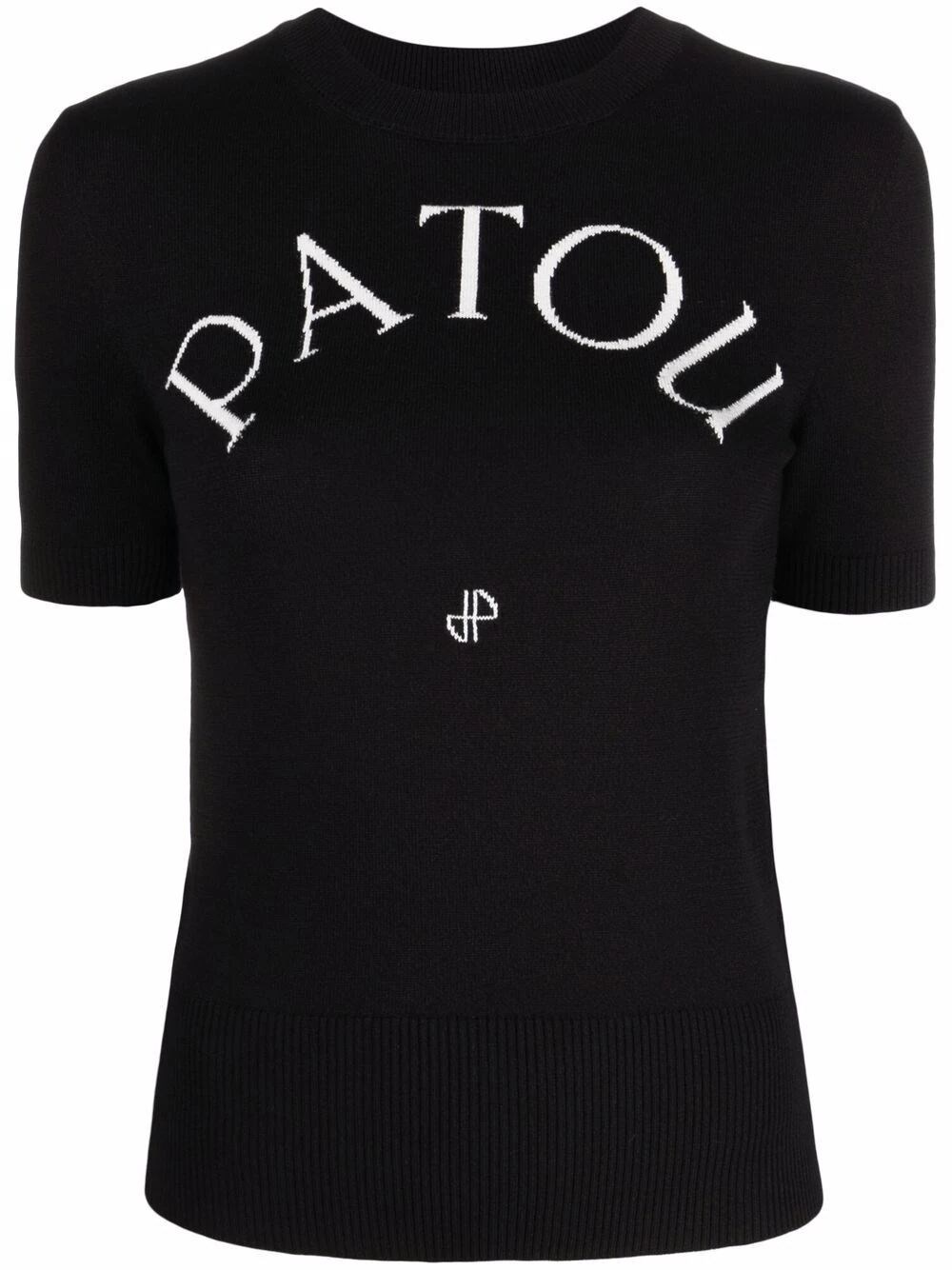 Patou Logo T-shirt In Soft Cotton With Classic Fit And Versatile Style In Black