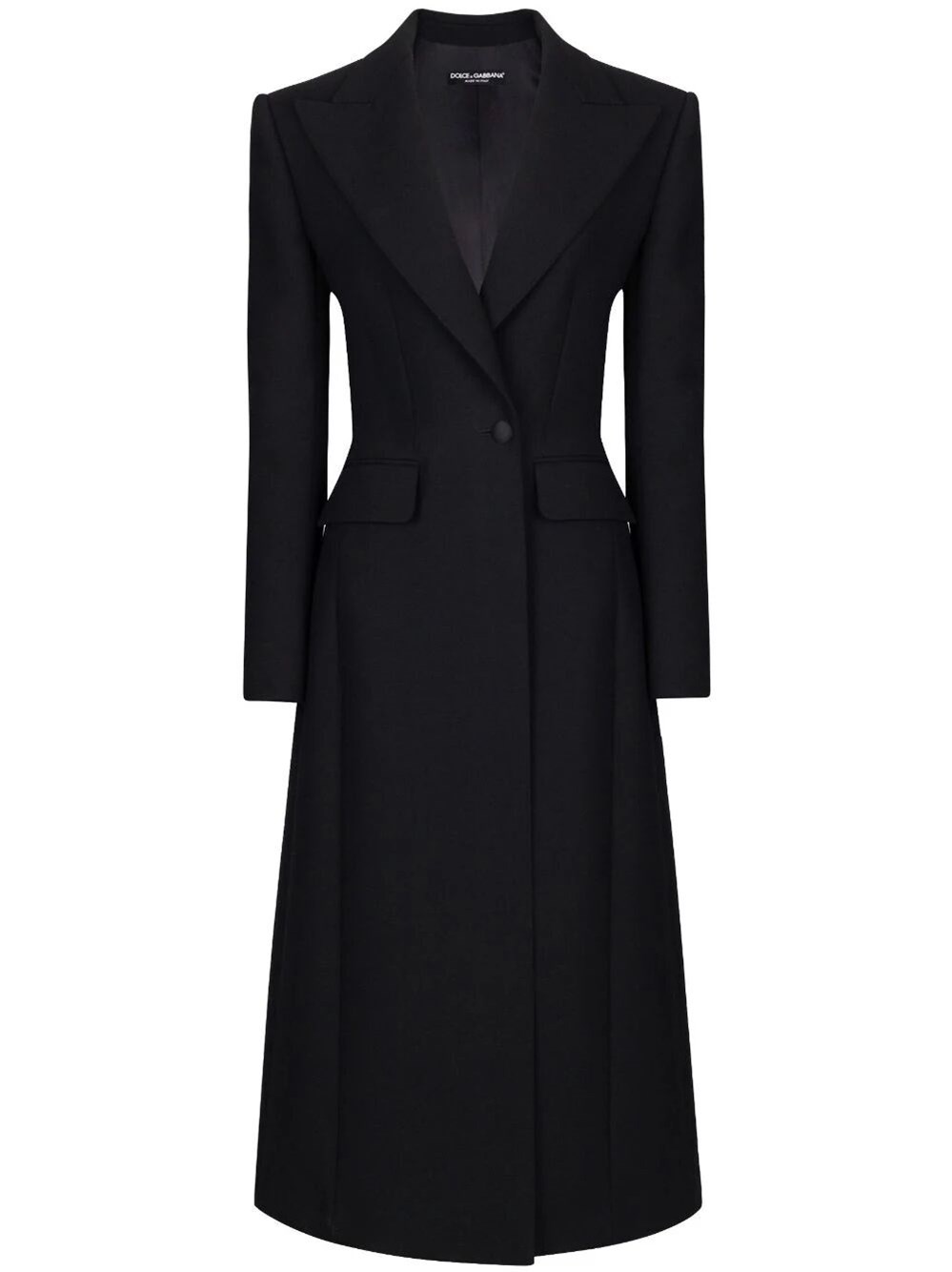 Shop Dolce & Gabbana Cappotto Lungo Doppiopetto In Black