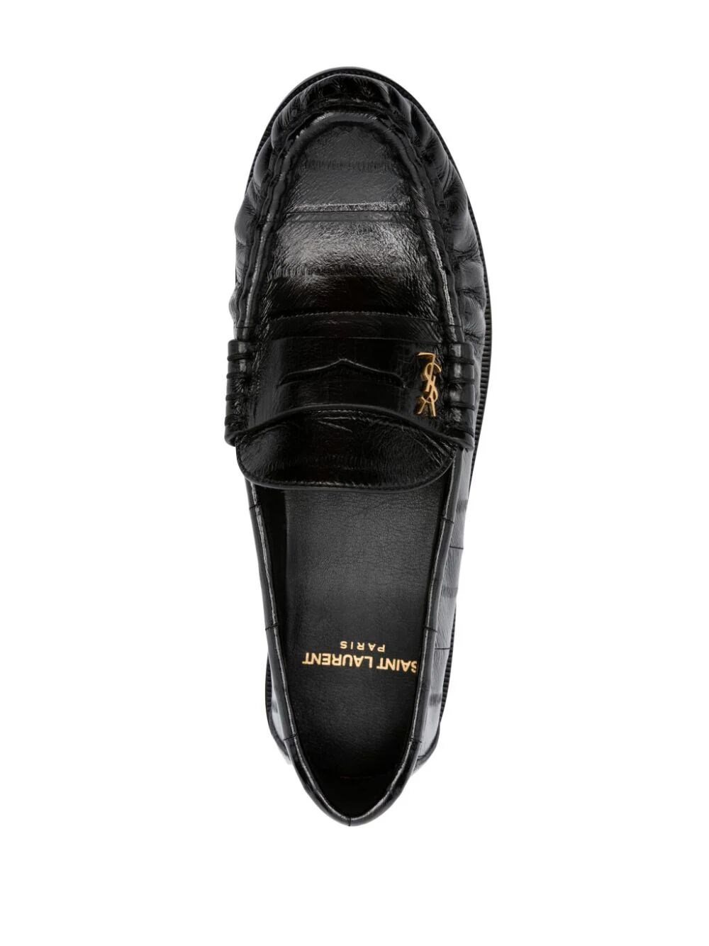 Logo-plaque leather loafers