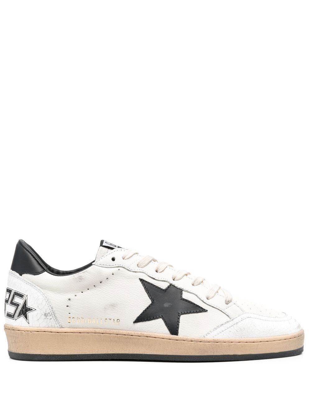 Shop Golden Goose Ball-star Low-top Leather Sneakers In White