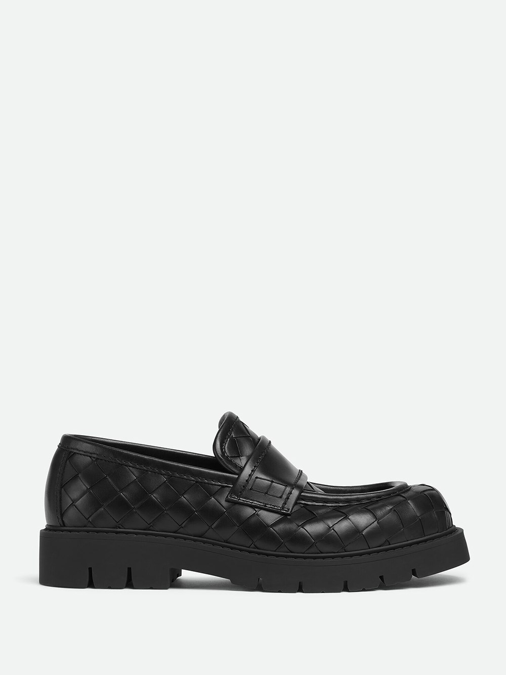 Bottega Veneta Haddock Intrecciato Leather Loafers In Black