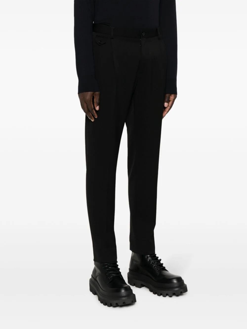 black virgin wool trousers