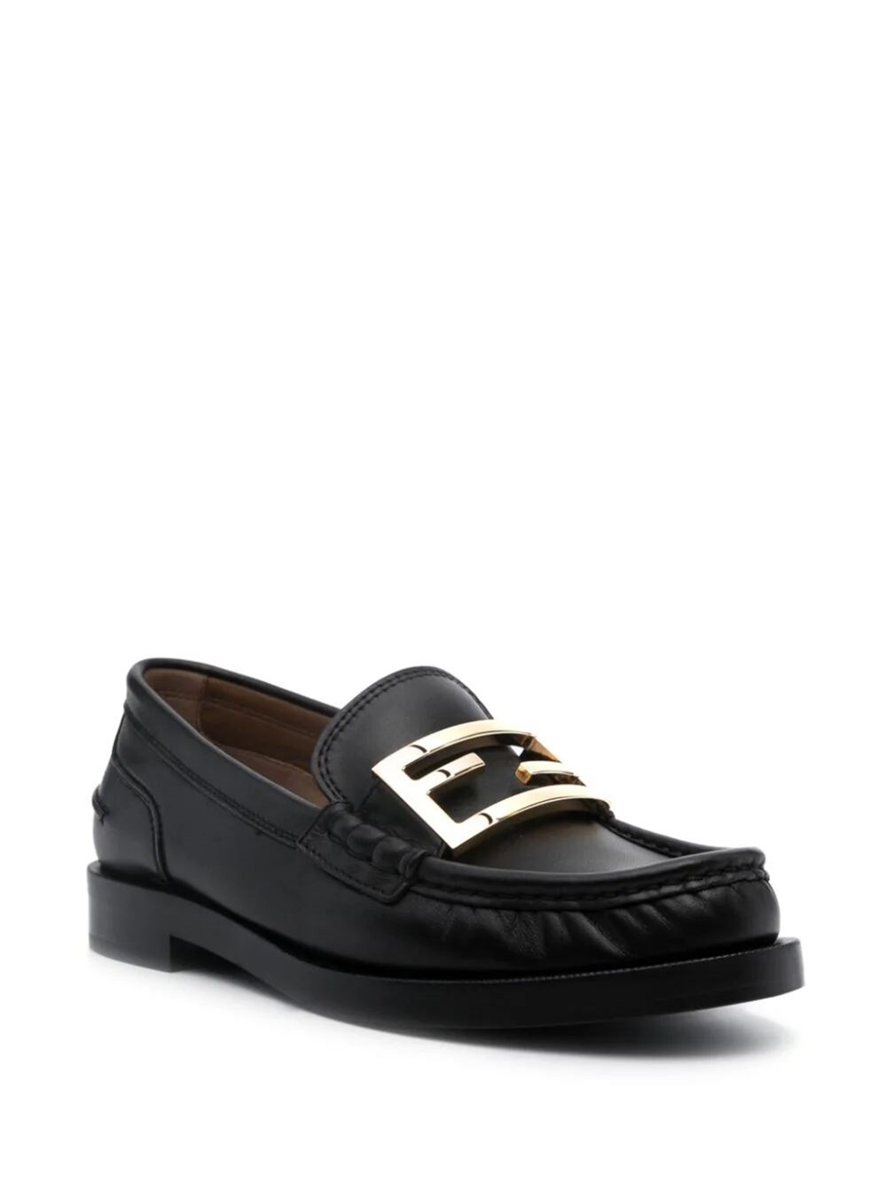 FF logo-plaque leather loafers 