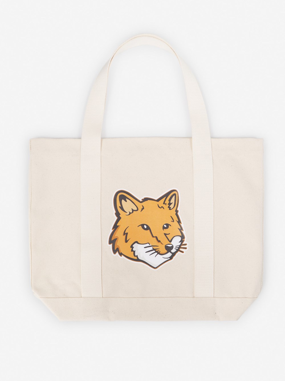 Maison Kitsuné Fox Head Tote Bag In Brown