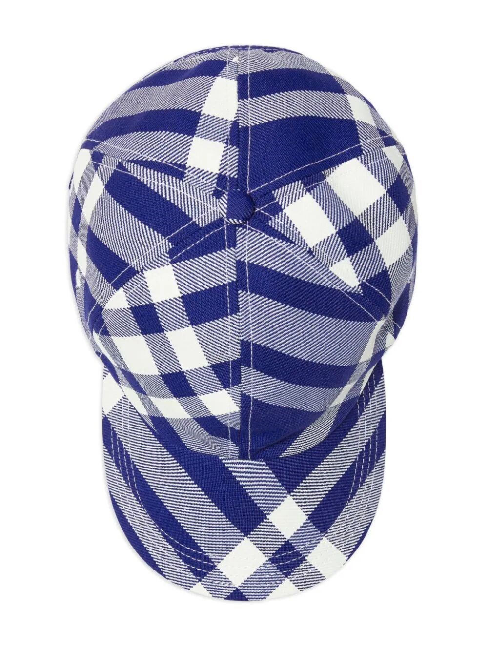 Check-plaid cotton baseball cap