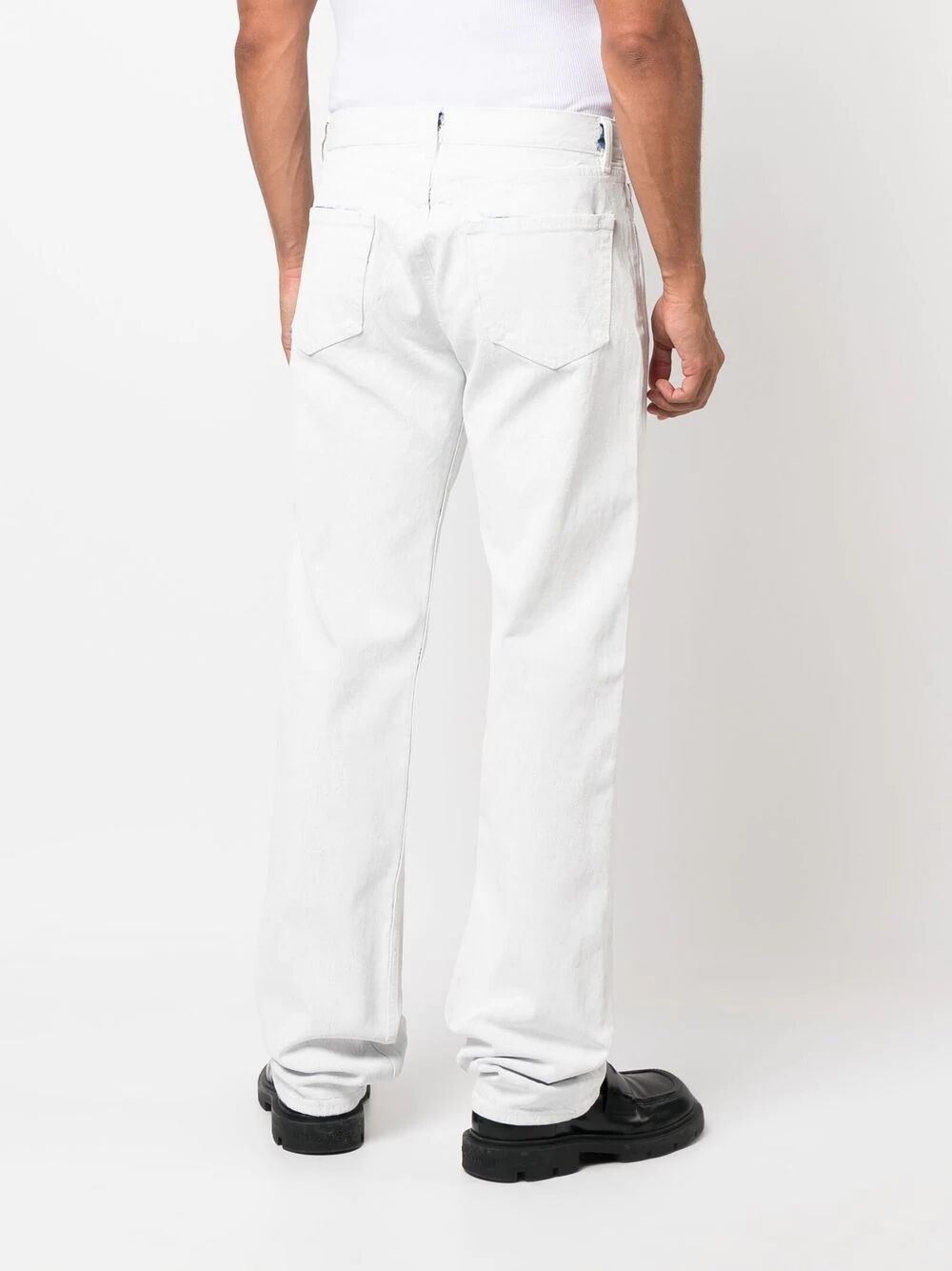 painted-design straight-leg jeans