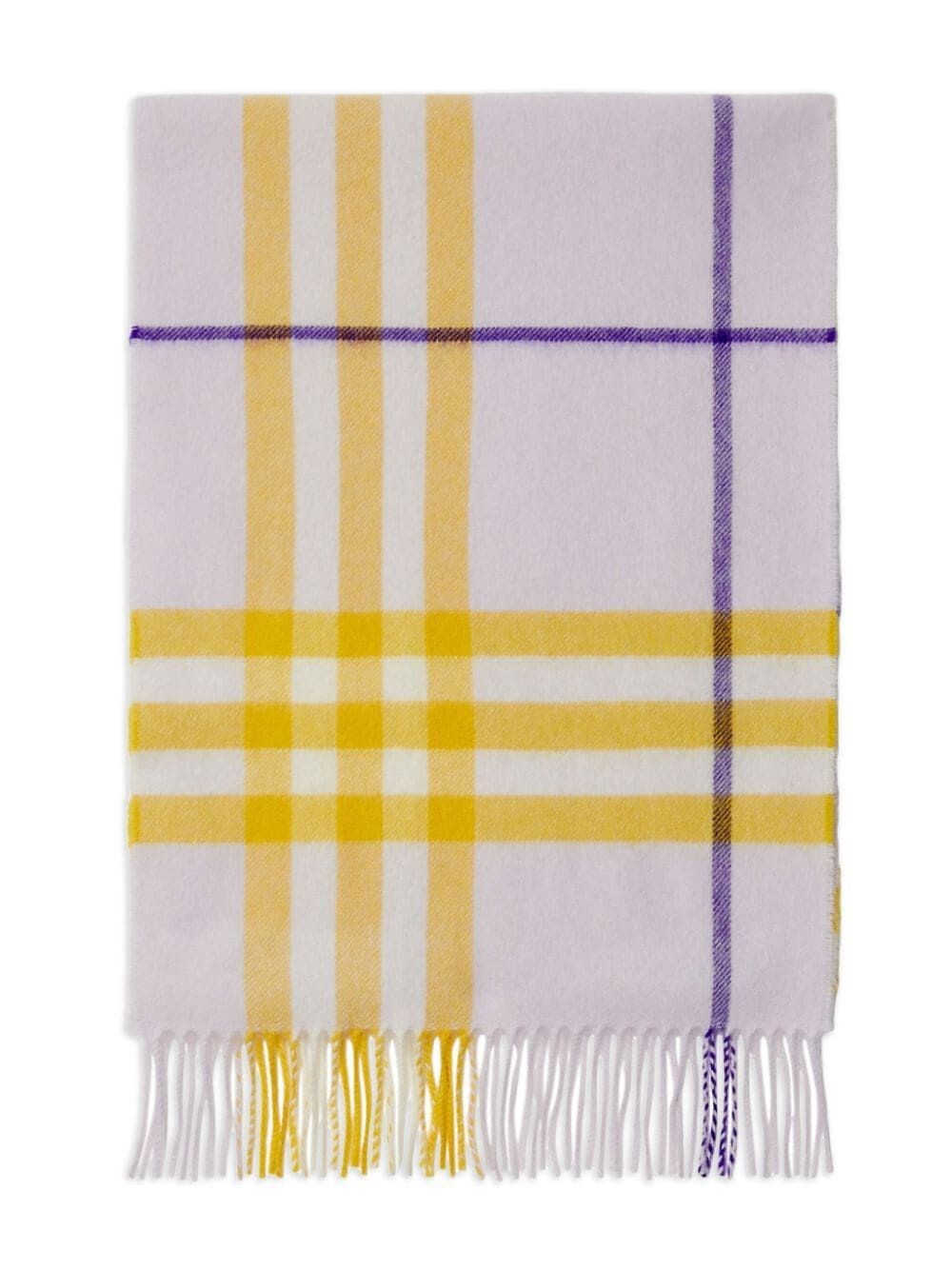 checked fringed-edge cashmere scarf