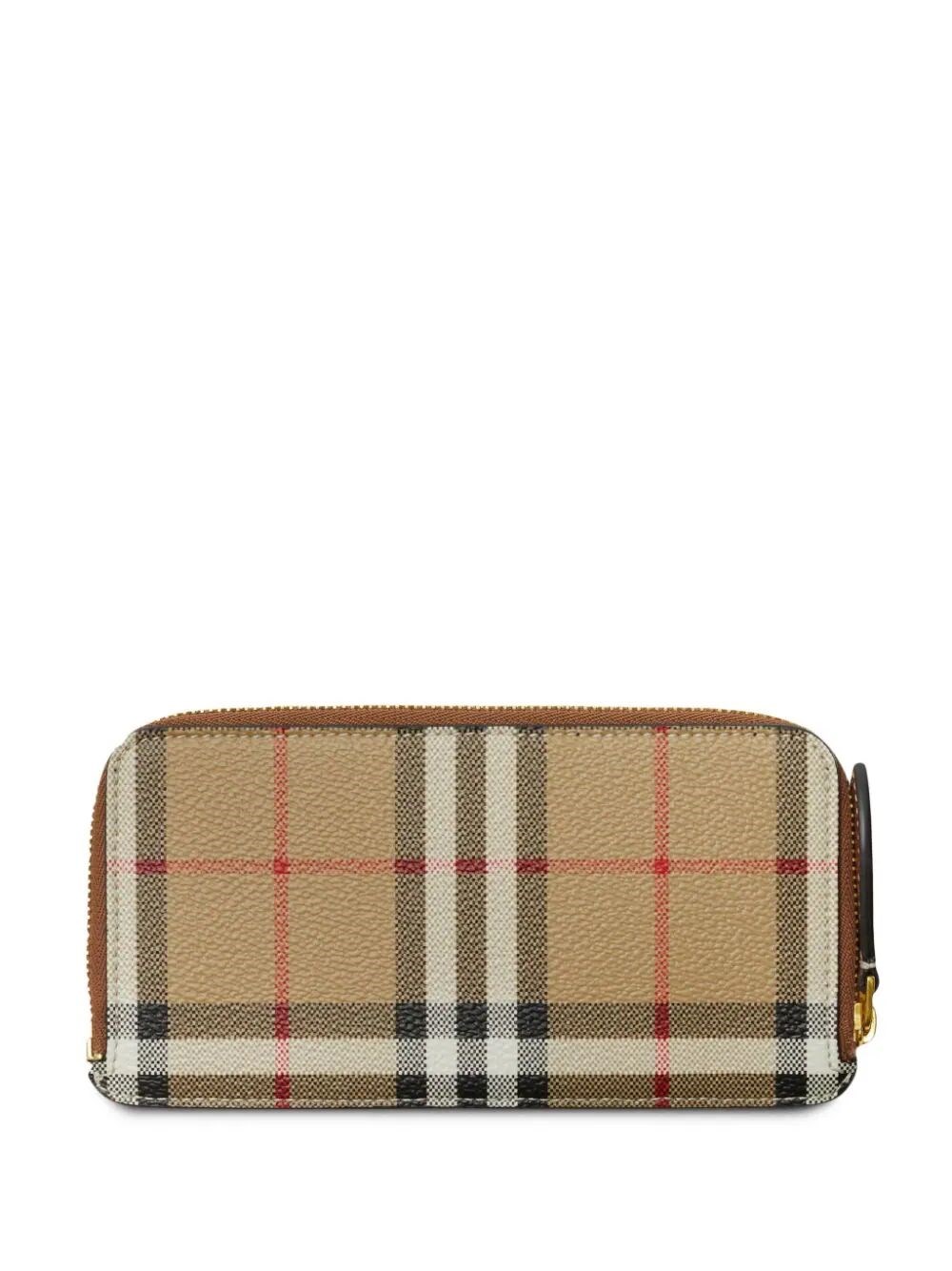 Vintage Check-pattern zipped wallet 