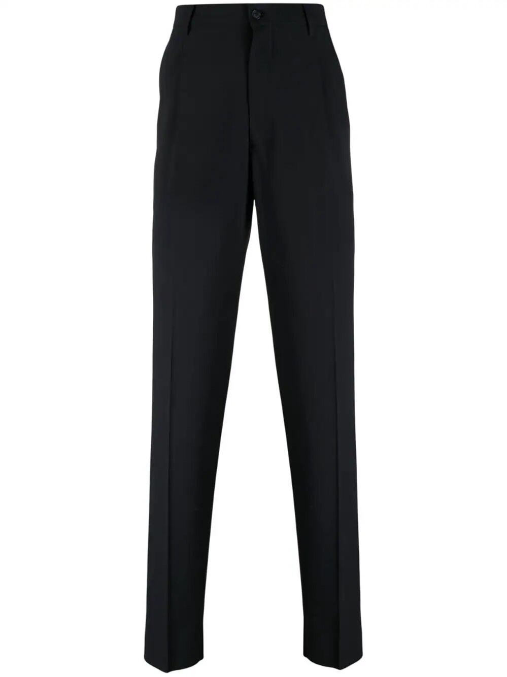 Pressed-crease virgin wool tailored trousers