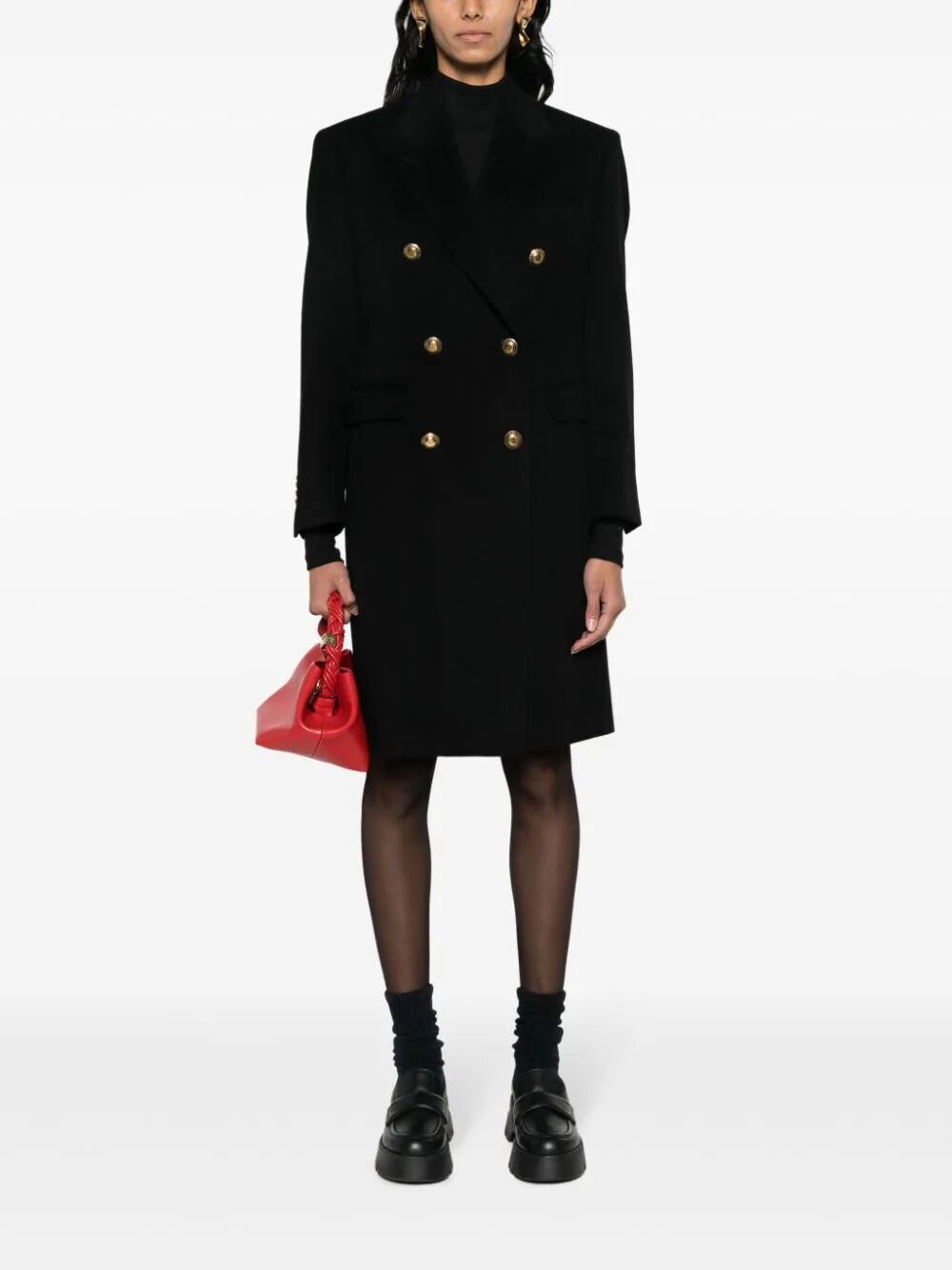 double-breasted cashmere coat