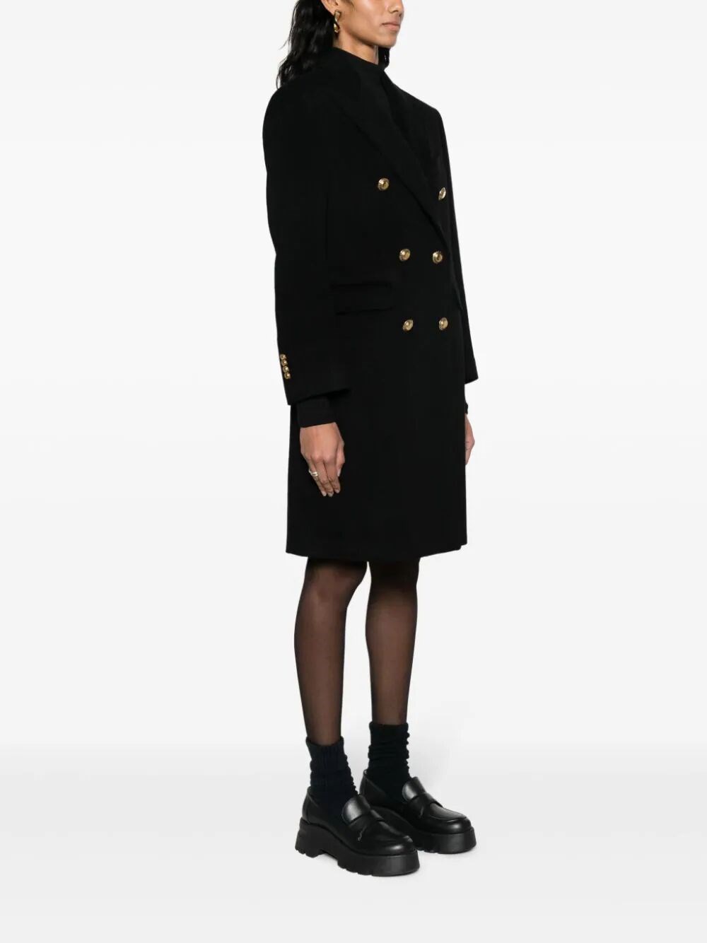 double-breasted cashmere coat