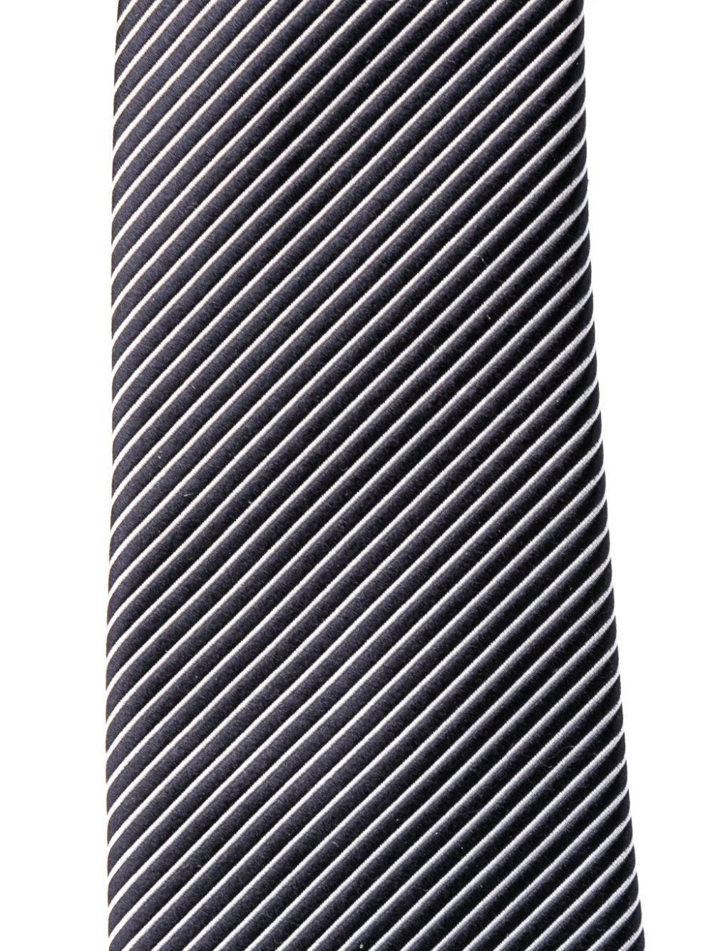 Stripe-print silk blend tie