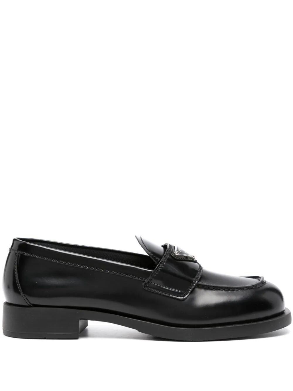 Brushed leather loafers