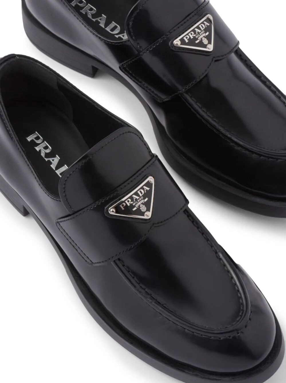 Brushed leather loafers