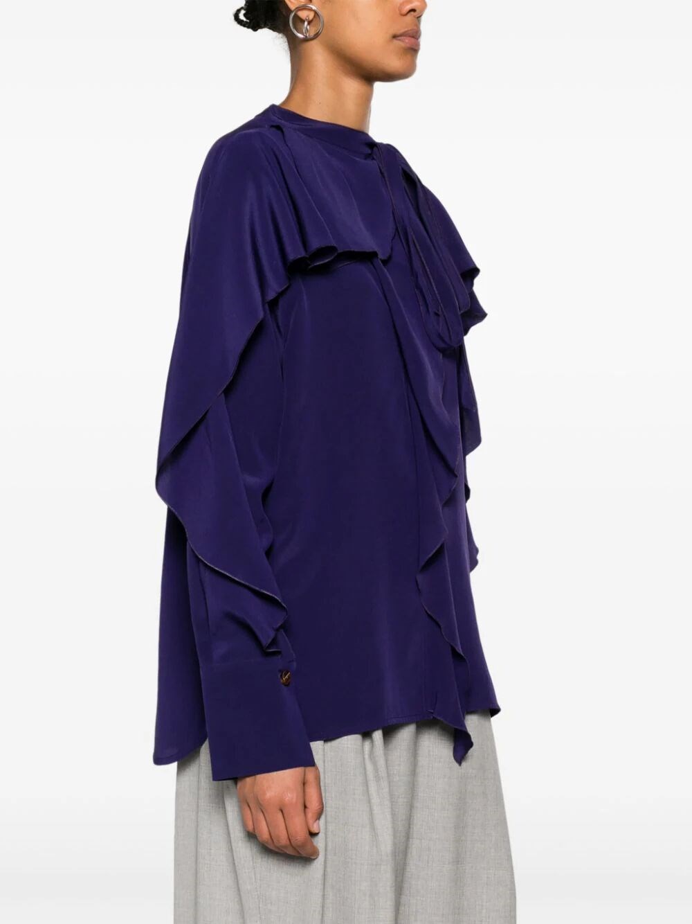 Tie detail ruffle blouse