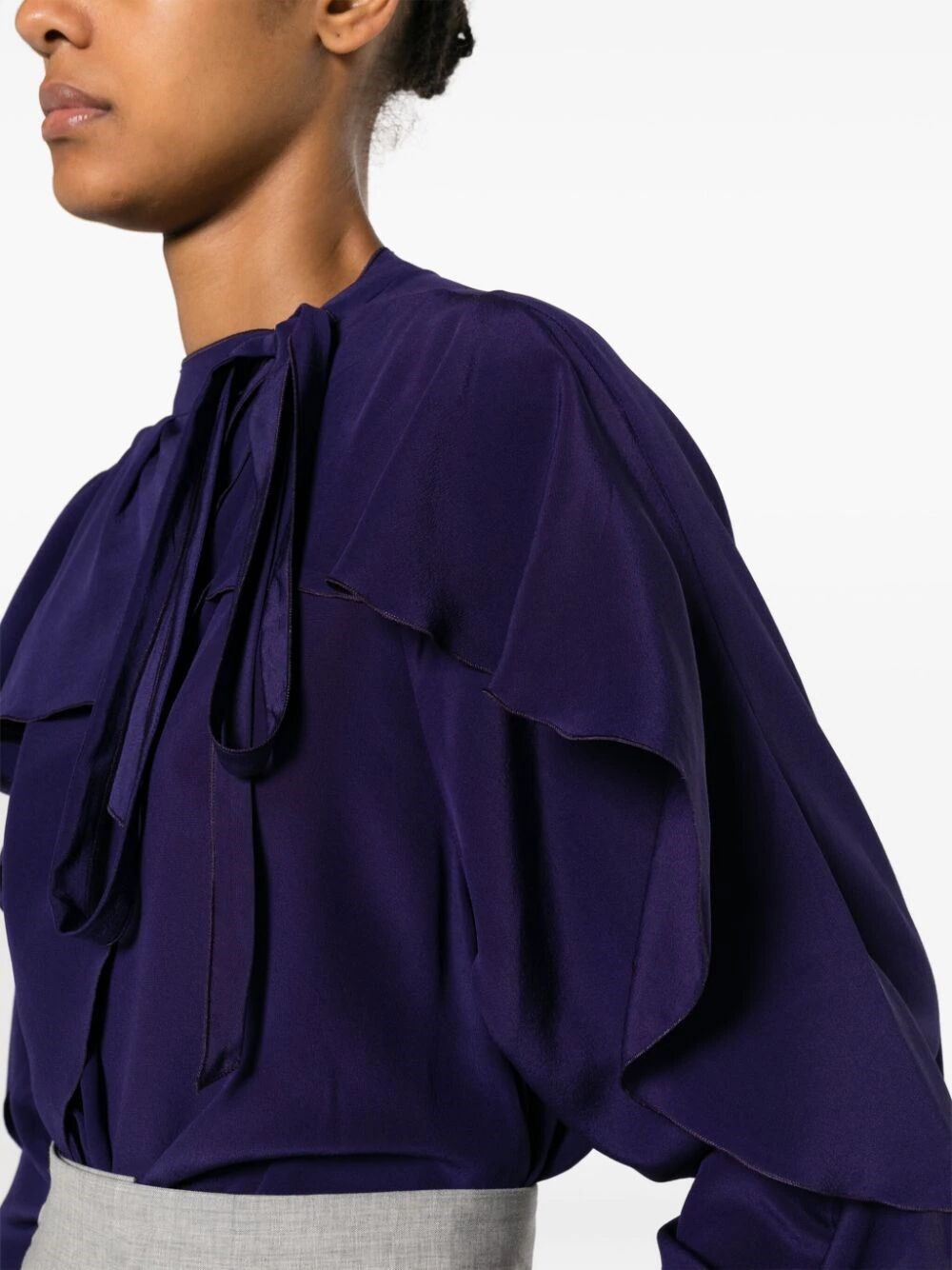 Tie detail ruffle blouse