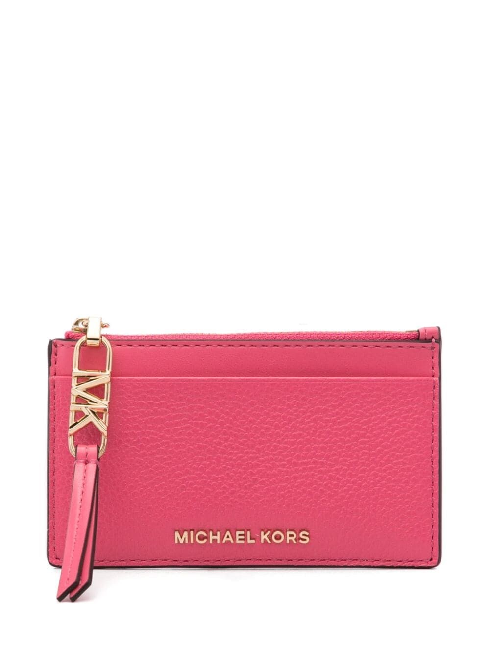 Michael Kors Mk Card Cases With Zip In Pink & Purple
