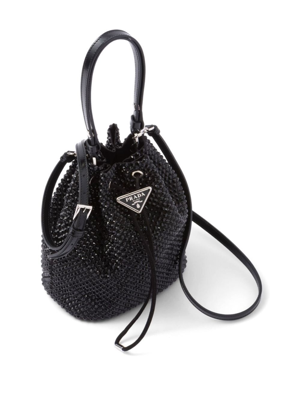 Satin mini-bag with crystals