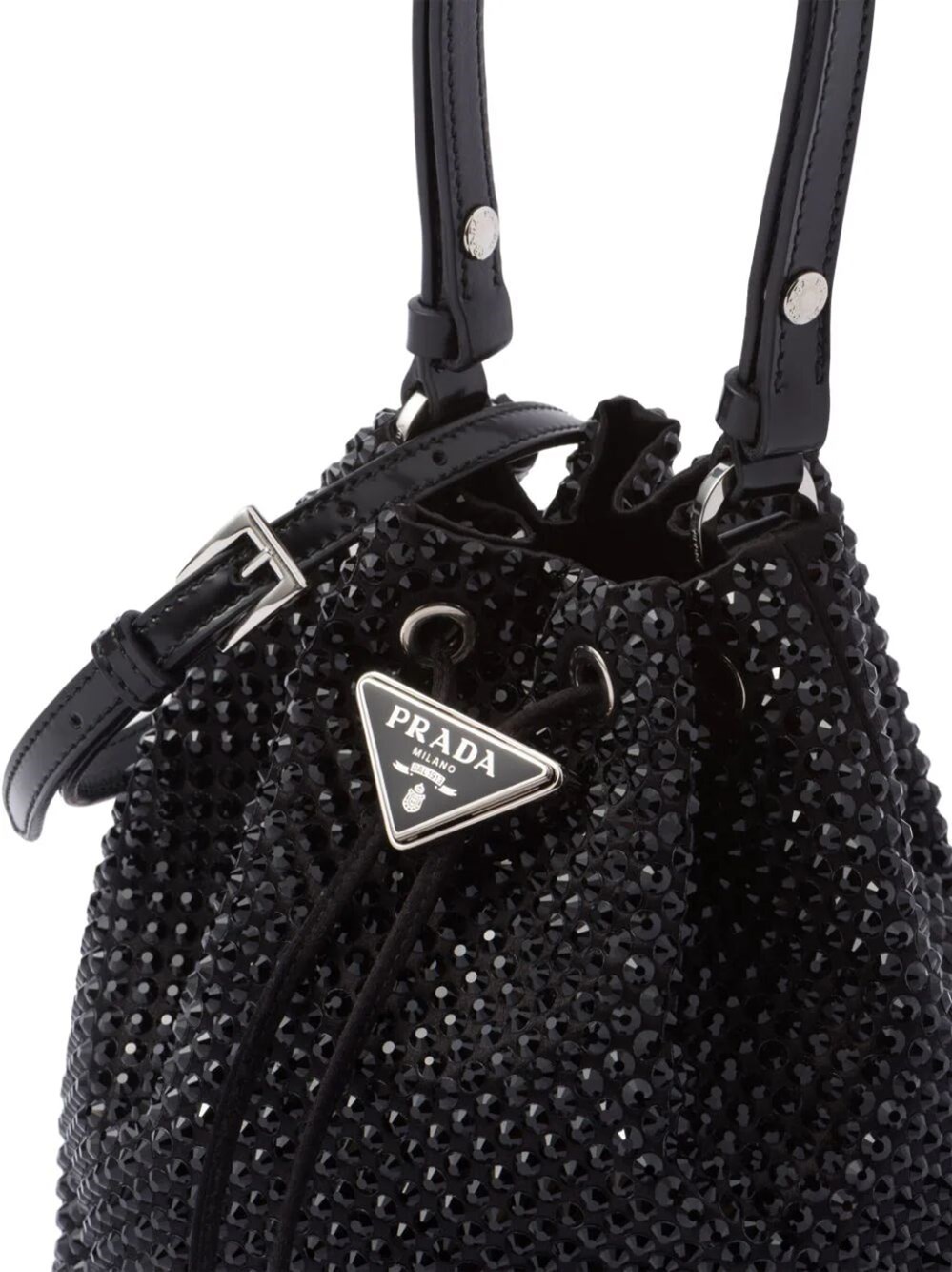 Satin mini-bag with crystals