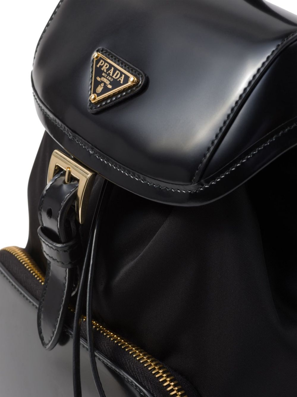 Medium Re-Nylon and brushed leather backpack