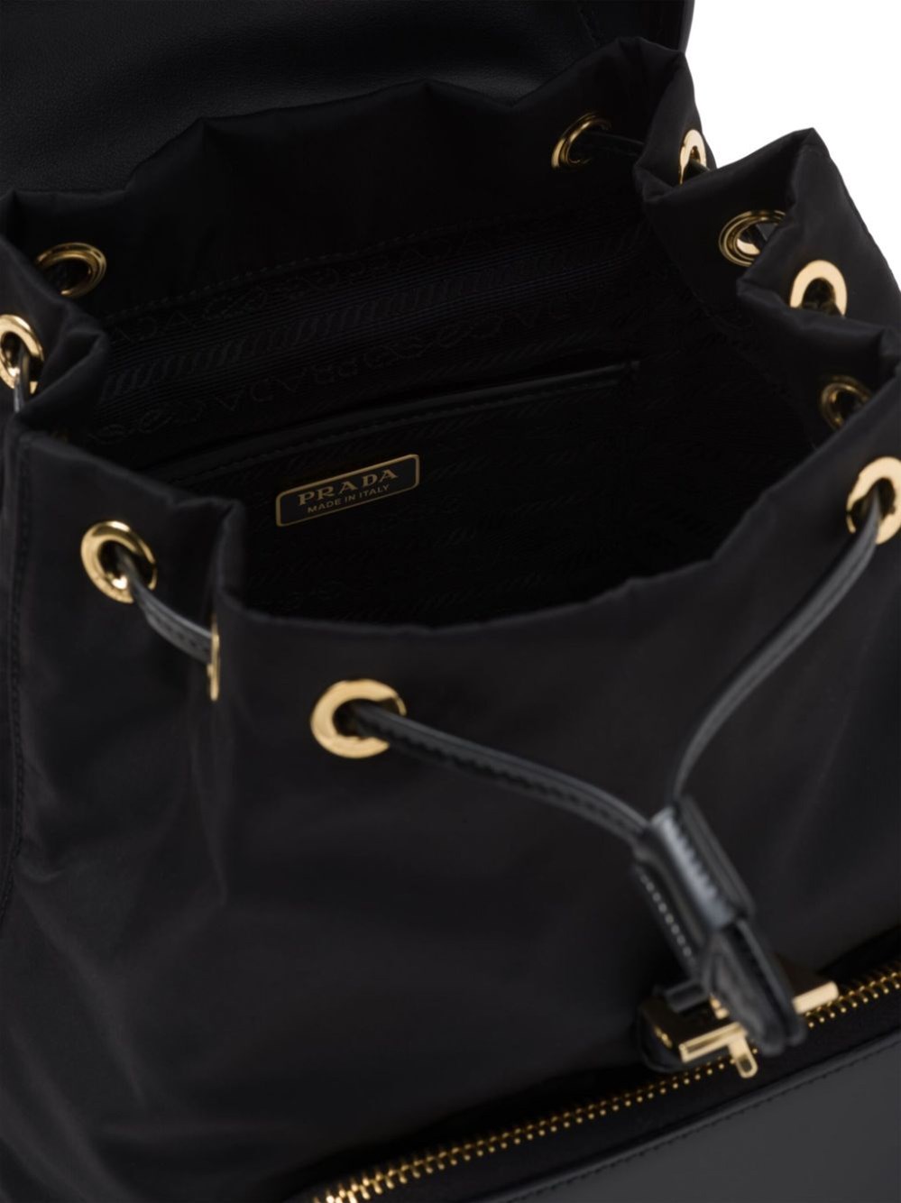 Medium Re-Nylon and brushed leather backpack