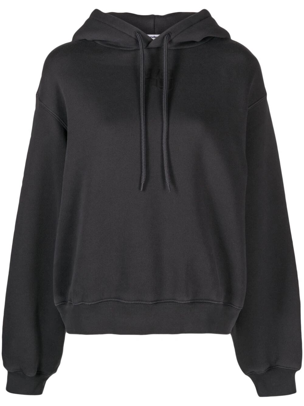 Shop Alexander Wang Logo Hoodie Sweater In Grey