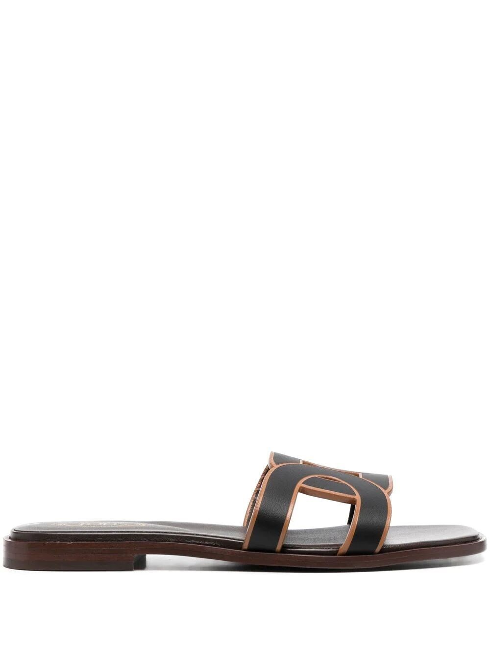 Leather two-tone slides