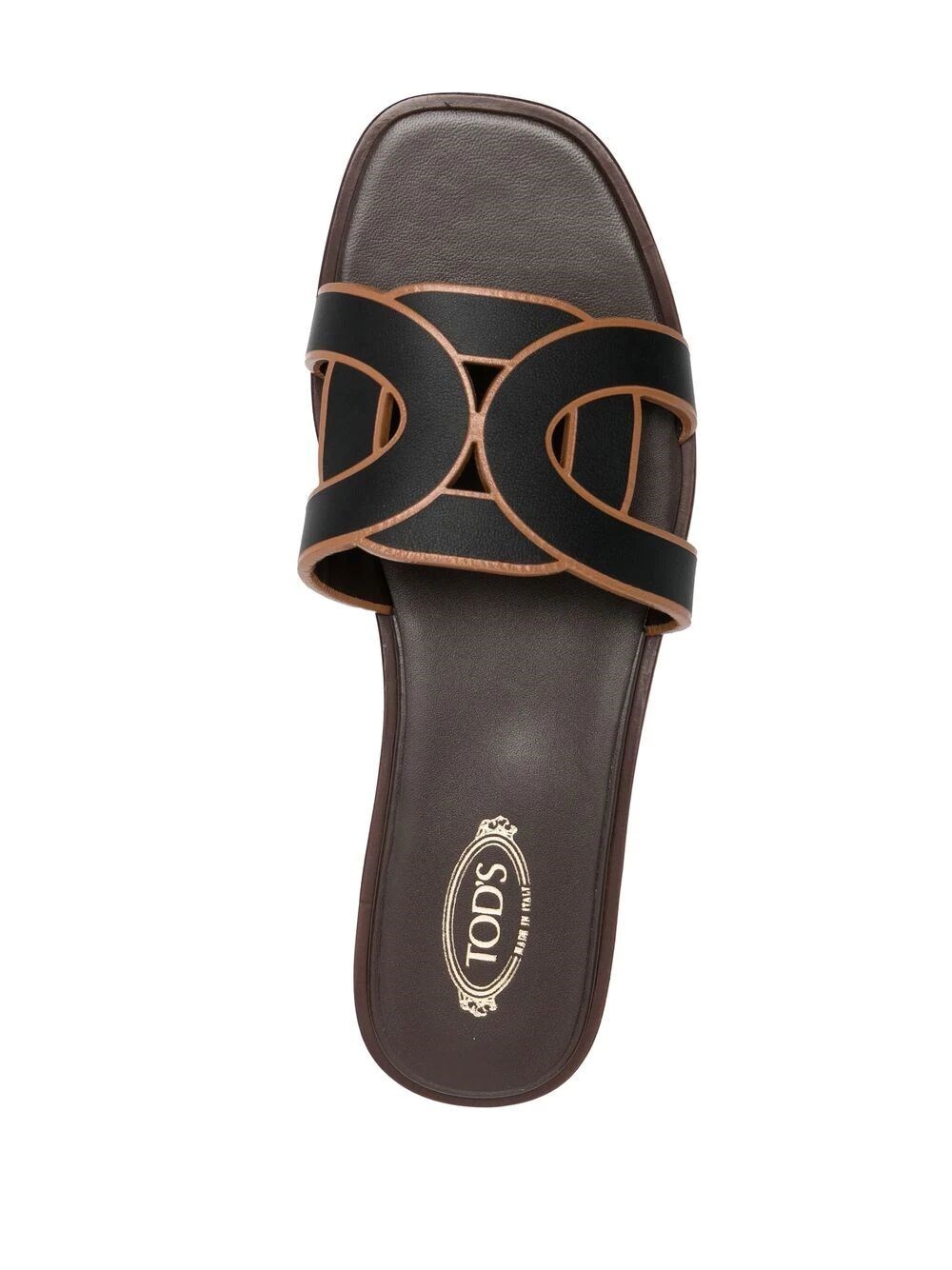 Leather two-tone slides