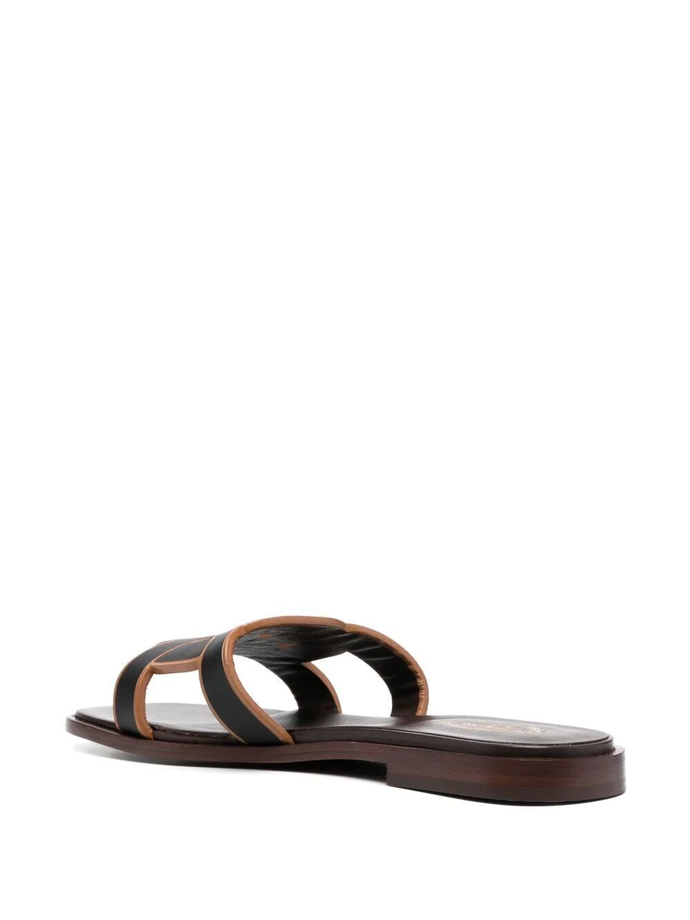 Leather two-tone slides