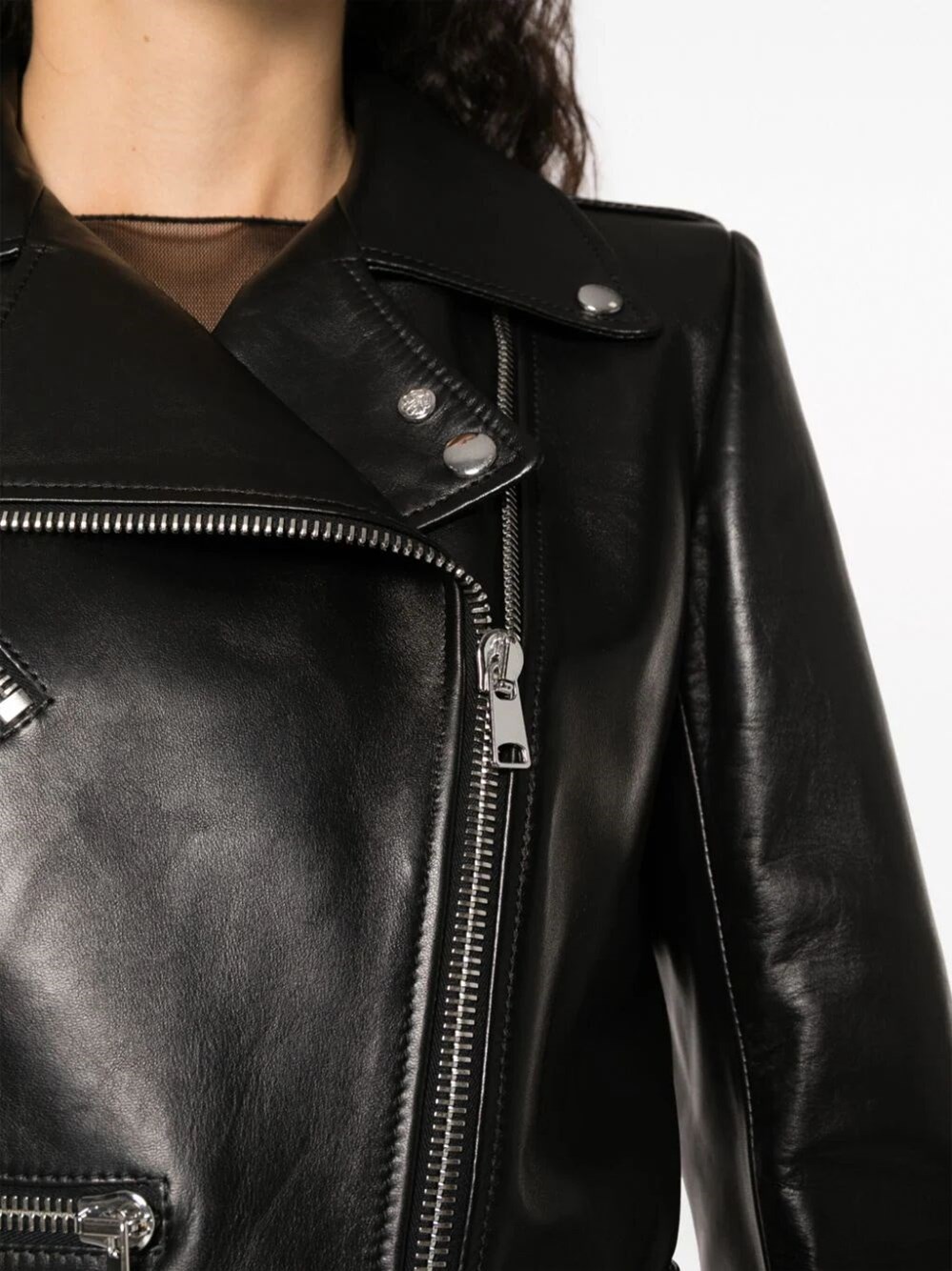 Cropped biker jacket