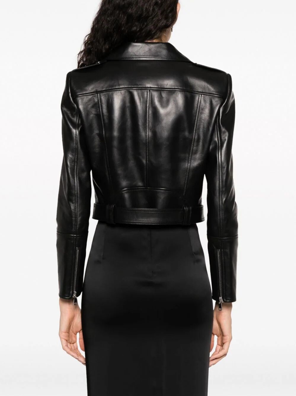 Cropped biker jacket
