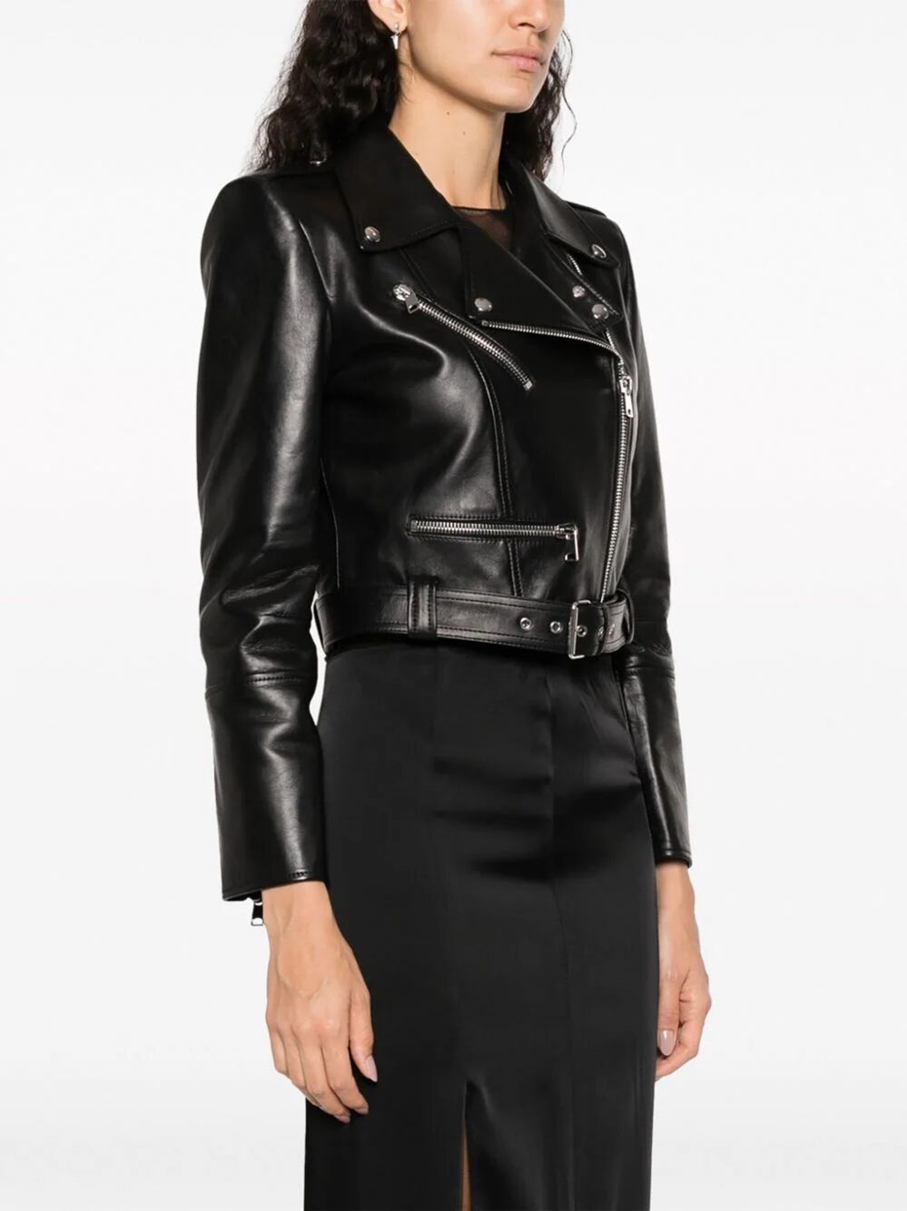 Cropped biker jacket