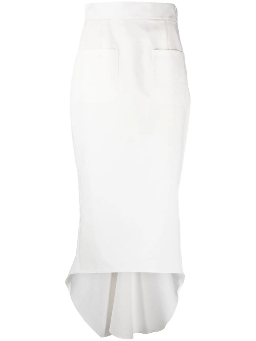 Shop Prada Fluted Midi Skirt In White