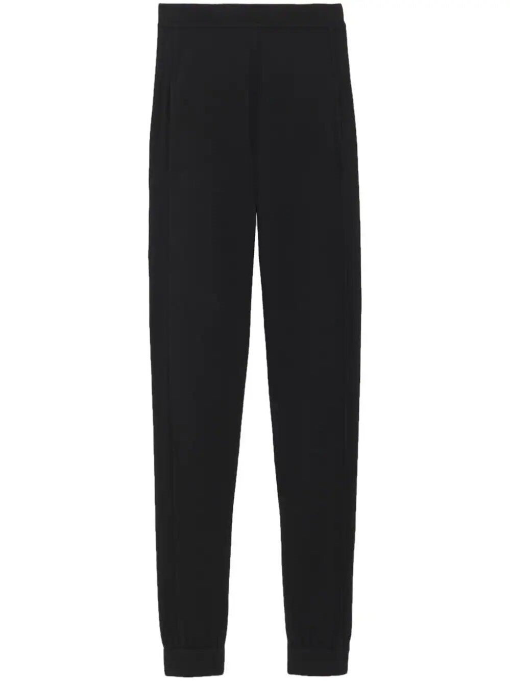 Saint Laurent Black High-waisted Leggings With Pockets In Cashmere Woman In Black