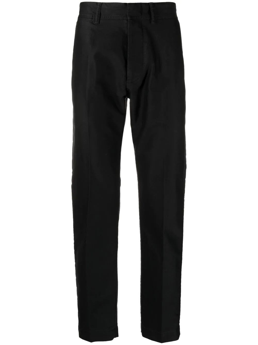 Tom Ford Pressed-crease Cotton Chinos In Black