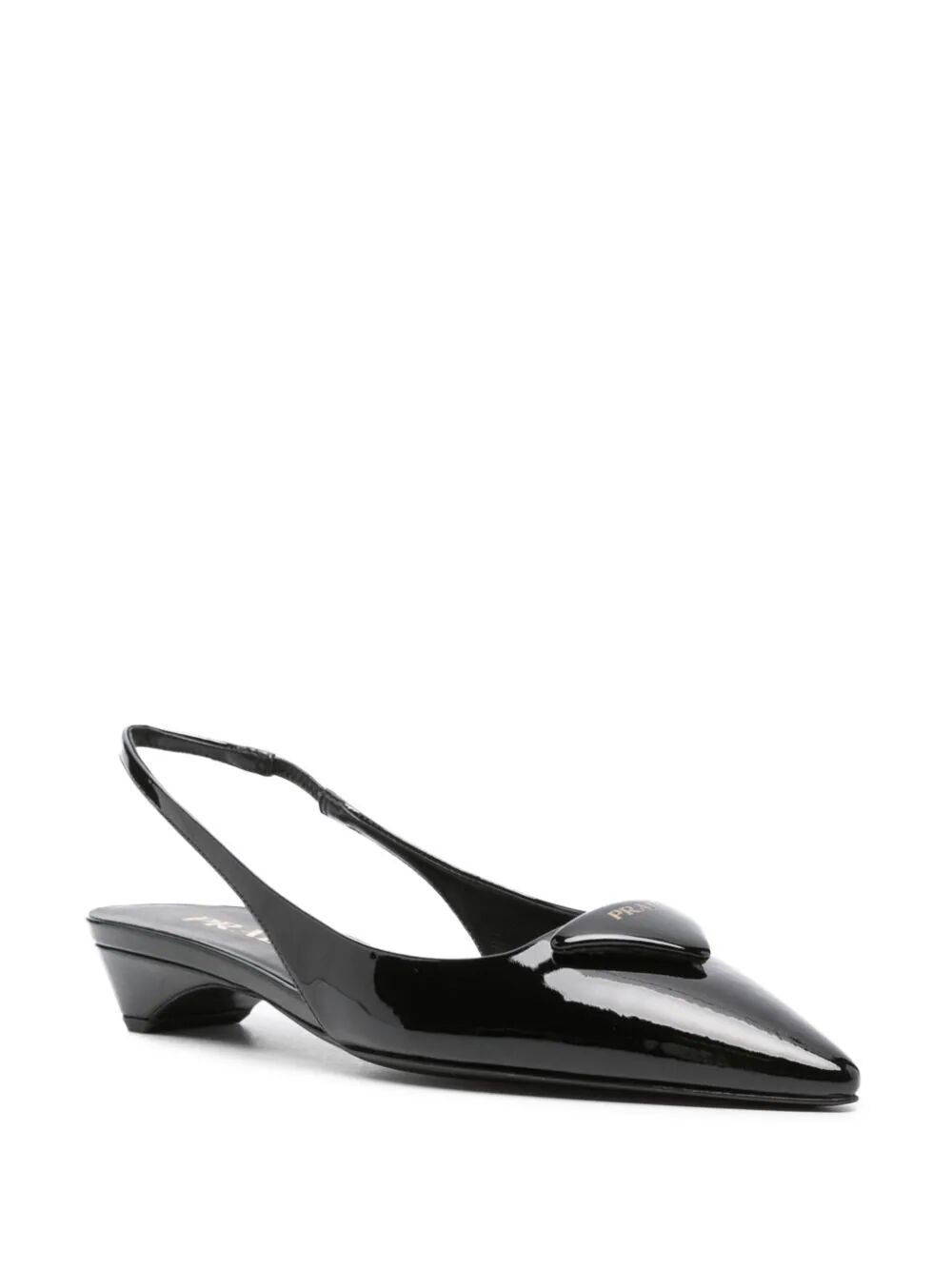 Patent leather slingback pumps