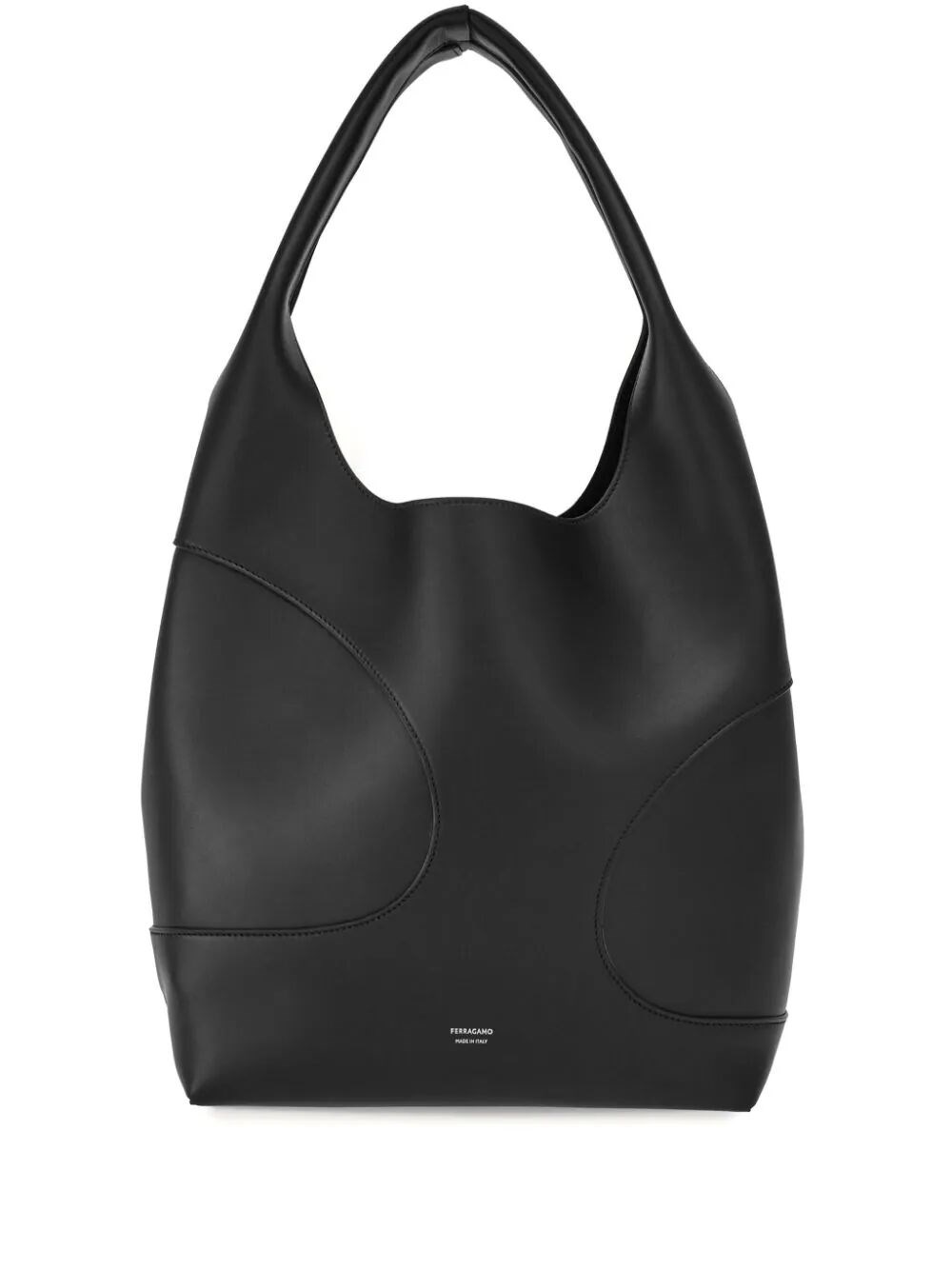 Shop Ferragamo Hobo Bag With Cut-out Detailing In Black