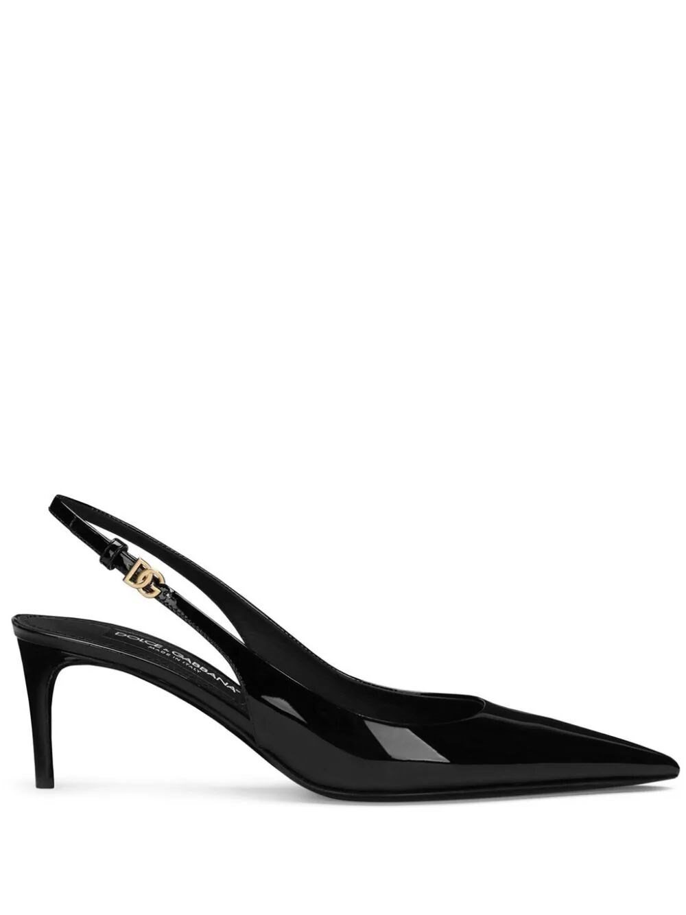 Dolce & Gabbana Patent Leather Slingback In Black