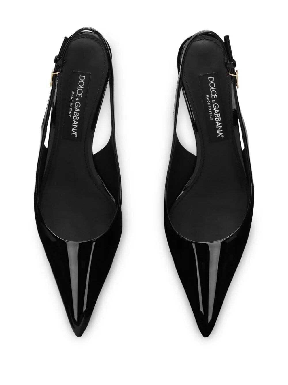 Patent leather slingback