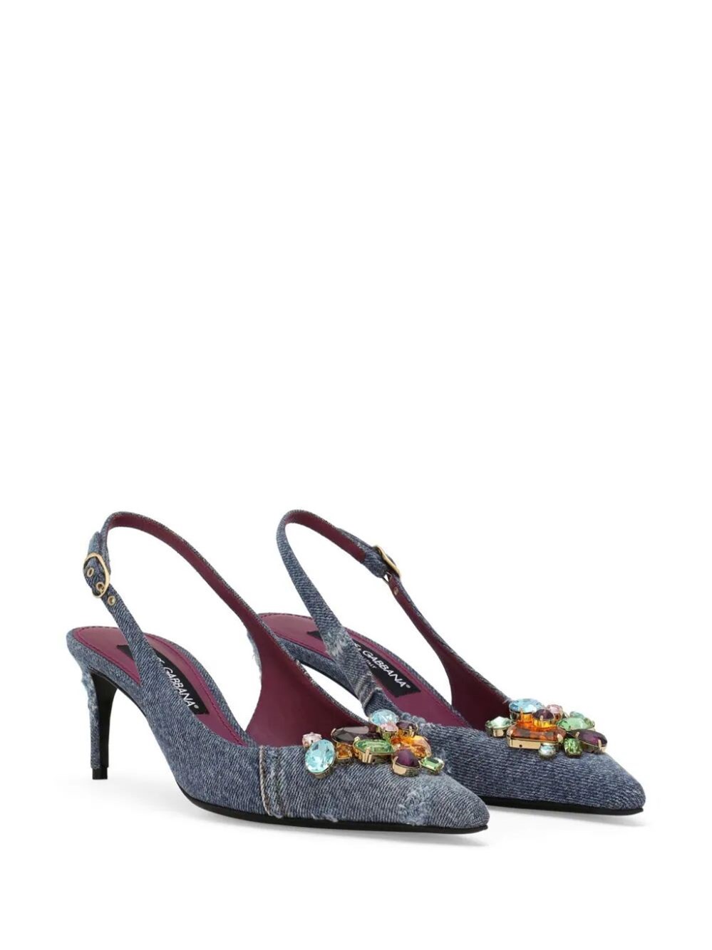 Denim slingback