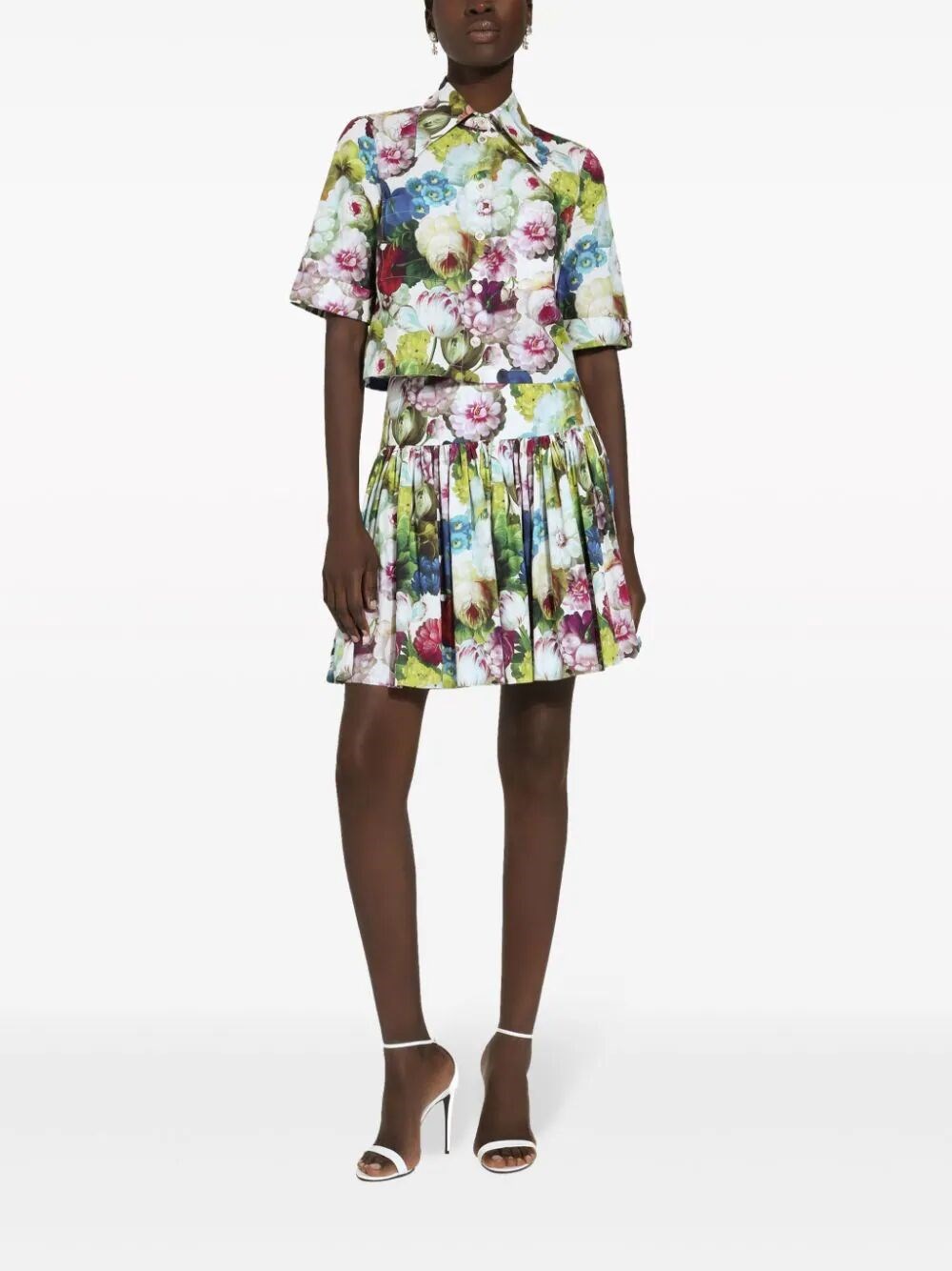 Pleated floral skirt